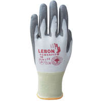 Gants r&eacute;sistants &agrave; la coupe PowerFit Lebon, Taille T-petit/6, Calibre 13, Rev&ecirc;tement Polyur&eacute;thane, Enveloppe en Poly&eacute;thyl&egrave;ne, ASTM ANSI niveau A2/EN 388 niveau B Auto-Cam