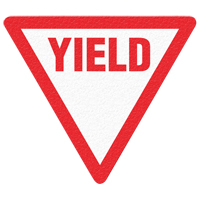 "Yield" Floor Sign, Adhesive, English with Pictogram Auto-Cam