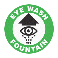 "Eye Wash Fountain" Floor Sign, Adhesive, English with Pictogram Auto-Cam