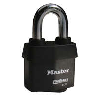 ProSeries&reg; Weather Tough&reg; Padlock, Black, Keyed Different, Laminated Steel, 2-5/8" Width Auto-Cam