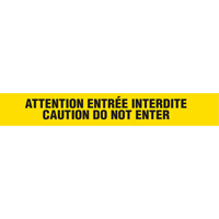 Rubans pour barricades, Bilingue, 3" la x 1000' lo, 3 mils, Noir sur jaune Auto-Cam