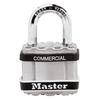 Laminated Padlock, Silver, Keyed Different, Laminated Steel, 1-3/4" Width Auto-Cam