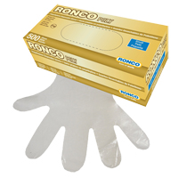 Gants jetables, Petit, Poly&eacute;thyl&egrave;ne, 1 mil, Sans poudre, Transparent Auto-Cam