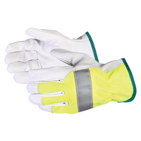 Endura&reg; Hi-Viz Reflective Driver's Gloves, Large, Grain Goatskin Palm Auto-Cam