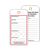 GHS Workplace Tags, Cardstock, 3" W x 6" H, English Auto-Cam