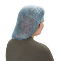 Pleated Bouffant Cap, Polypropylene, 21", Blue Auto-Cam