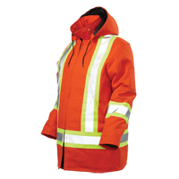 Safety Parka, High Visibility Orange, Large Auto-Cam