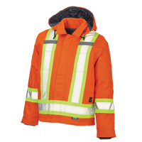 Safety Jacket, High Visibility Orange, Large Auto-Cam