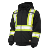 Insulated Safety Hoodie, Polyester, Large, Black Auto-Cam