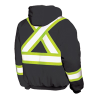 Insulated Safety Hoodie, Polyester, Large, Black Auto-Cam