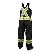 Lined Safety Overalls, Polyester/Polyurethane, Large, Black Auto-Cam