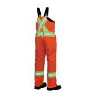 Lined Safety Overalls, Polyester/Polyurethane, Large, High Visibility Orange Auto-Cam