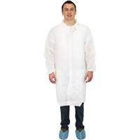 Lab Coat, Polypropylene, White, Large Auto-Cam