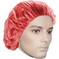 Bouffant Caps, Polypropylene, 21", Red Auto-Cam