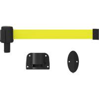 PLUS Wall Mount Barrier System, Plastic, Screw Mount, 15', Yellow Tape Auto-Cam