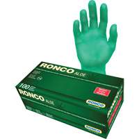 Disposable Gloves with Aloe, Medium, Vinyl, 5-mil, Powder-Free, Green Auto-Cam