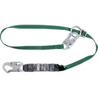 V-Series Tie-Back Lanyard, 6', Rebar Hook Center, Snap Hook Leg Ends, Polyester Auto-Cam