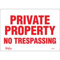 "Private Property" Sign, 7" x 10", Vinyl, English Auto-Cam