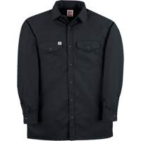 Twill Work Shirt with Snap, Men's, Medium (Tall), Black Auto-Cam