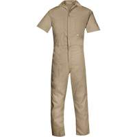 Short-Sleeved Coveralls, Men's, Tan, Size 4X-Large Auto-Cam