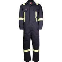 Westex UltraSoft&reg; Deluxe Coveralls with Reflective Material, Size 36, Navy Blue, 8.7 cal/cm² Auto-Cam