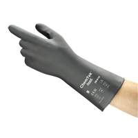 AlphaTec&reg; Chemical Resistant Gloves, Size 8, 12" L, Butyl Rubber/Viton&reg;, 0.3 mil Auto-Cam