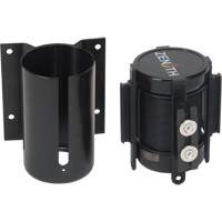 Wall Mount Barrier with Magnetic Tape, Steel, Screw Mount, 7', Black Tape Auto-Cam