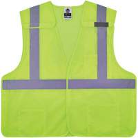 Gilet de s&eacute;curit&eacute; en maille GloWear 8217BA, Jaune lime haute visibilit&eacute;, Moyen/Petit, Polyester Auto-Cam