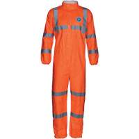 HV High Visibility Coveralls with Collar, Small, Orange, Tyvek&reg; 500 Auto-Cam