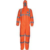 HV High Visibility Coveralls with Hood, Small, Orange, Tyvek&reg; 500 Auto-Cam