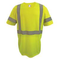 Chemise de s&eacute;curit&eacute; &agrave; manches courtes, Polyester, 2T-Grand, Jaune lime haute visibilit&eacute; Auto-Cam