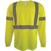 Chemise de s&eacute;curit&eacute; &agrave; manches longues, Polyester, 2T-Grand, Jaune lime haute visibilit&eacute; Auto-Cam