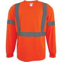 Chemise de sécurité à manches longues, Polyester, 2T-Grand, Orange haute visibilité SGS064 | Auto-Cam