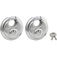 Cadenas &agrave; arceau prot&eacute;g&eacute;, Argent, Cl&eacute;s identiques, Acier inoxydable, Largeur de 2-3/4" Auto-Cam