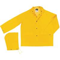 Classic Series Rain Jacket with Detachable Hood, Polyester/PVC, Large, Yellow Auto-Cam