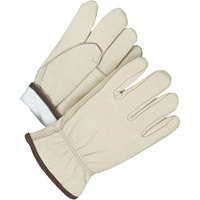Driver/Roper Gloves, 10, Grain Cowhide Palm, Thinsulate Inner Lining Auto-Cam