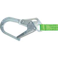 Miller&reg; HP Shock-Absorbing Lanyard, 4', Locking Rebar Hook Center, Locking Snap Hook Leg Ends, Polyester Auto-Cam