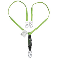 Miller&reg; HP Shock-Absorbing Lanyard, 4', Locking Snap Hook Center, Locking Snap Hook Leg Ends, Polyester Auto-Cam