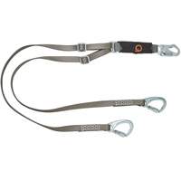 V-Series Tie-Back Lanyard, 6', Carabiner Center, Snap Hook Leg Ends, Nylon Auto-Cam