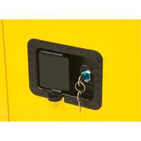 Flammable Storage Cabinet, 12 gal., 1 Door, 23" W x 35" H x 18" D Auto-Cam