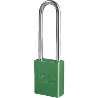 Cadenas de s&eacute;curit&eacute; American Lock, Vert, Cl&eacute;s diff&eacute;rentes, Aluminium, Largeur de 1-1/2" Auto-Cam