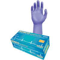 Gants d'examen &agrave; manchette allong&eacute;e Blurite 6 EC, Petit, Nitrile, 6 mils, Sans poudre, Mauve, Classe 2 Auto-Cam