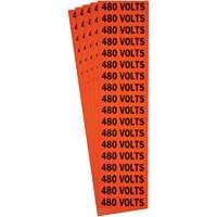 "480 Volts" Conduit & Voltage Labels, 1/2" x 2-1/4", Cloth/Vinyl, English Auto-Cam