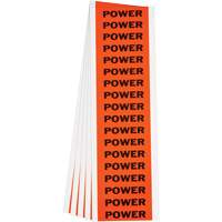 "Power" Conduit & Voltage Labels, 1/2" x 2-1/4", Cloth/Vinyl, English Auto-Cam