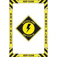 "Electrical Panel" Floor Marking Kit, Adhesive, English with Pictogram Auto-Cam