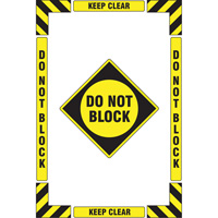 "Keep Clear Do Not Block" Floor Marking Kit, Adhesive, English with Pictogram Auto-Cam
