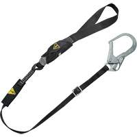 V-Series Utility Energy Absorbing Lanyard, 6', Rebar Hook Center, Snap Hook Leg Ends, Nylon Auto-Cam