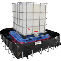 Berme de confinement des d&eacute;versements Ultra-IBC Berm, Capacit&eacute; 400 gal. US, 6' la x 6' lo x 18" h, Support en L Auto-Cam