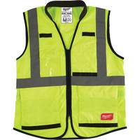 Performance Safety Vest, High Visibility Lime-Yellow, 4X-Large/5X-Large Auto-Cam