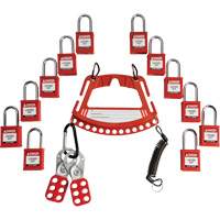 Lock & Tag Carrier with Keyed Different Nylon Safety Lockout Padlocks Auto-Cam
